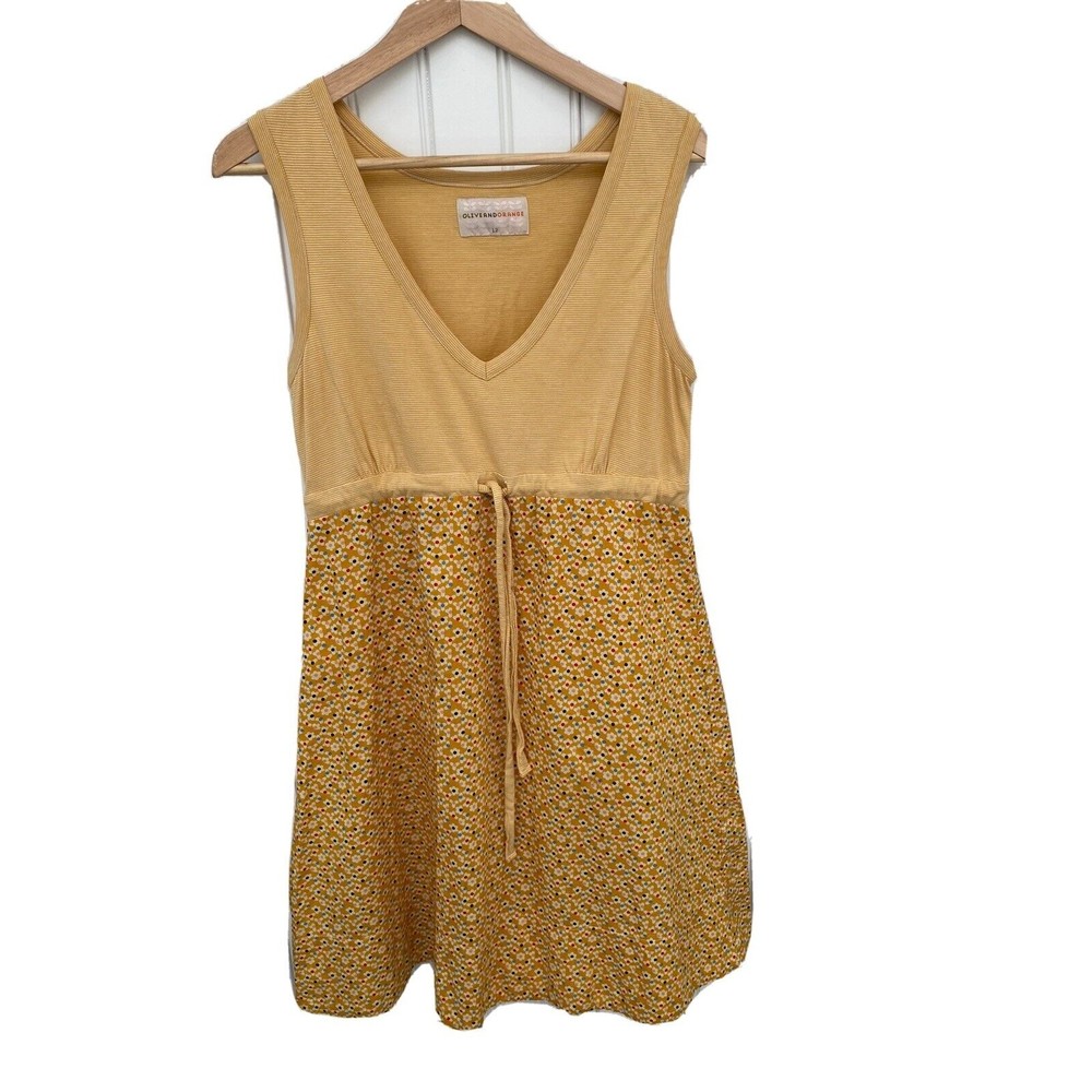 Yellow Patterned Sleeveless Dress